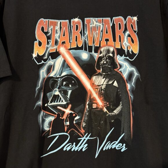 Star Wars Darth Vader Large T-Shirt Men's Black Graphic Tee Vintage Look - Picture 2 of 6